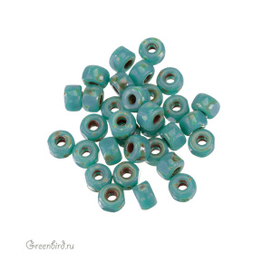 Matubo 3 Cut, 2/0, OPAQUE GREEN - DARK TRAVERTINE, 10гр (#63130-86805)