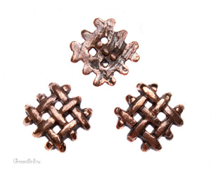 "Фактура земли", коннектор, ант. бронза, 1 шт (#0228)