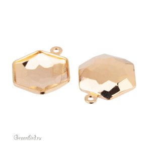NEW 4683 Оправа-подвеска для Thin Hexagon Fancy Stone 12х13,5 мм, томпак/золото