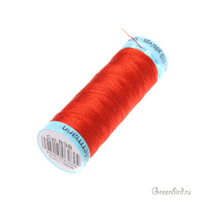 Шелковая нить Gutermann S303, 100м, красный апельсин (#838)