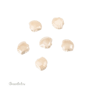 Бусина керамика "Ракушка" 12х10 мм, бежевый, 1 шт. (#SVA-CRM-45)