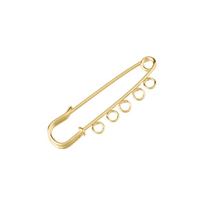 Булавка английская с 5 кольцами 50 мм, золотистый, 1 шт. (#CBP001G)