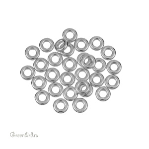 Коннектор-кольцо "Мини" 4 мм, родий, 30 шт. (#CR02R)