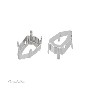 4707 Оправа для ювелирного кристалла Slim Trilliant FS 13,6х8,6 мм, платина