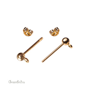 Пуссеты, золото, пара (9B107), Корея