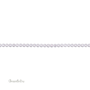 Цепочка с фианитами 2,5мм, родий, 10 см (SVA-Chain-208R)