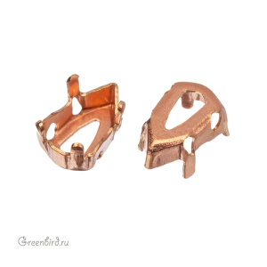 4707 Оправа для ювелирного кристалла Slim Trilliant FS 7,8х4,9 мм, томпак