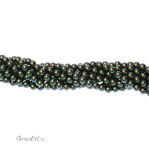 Swarovski 5810 Жемчуг 4 мм, зеленый скарабей (#946), уп. 50 шт.