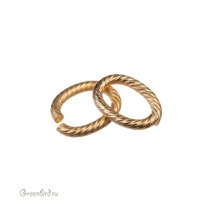 Декоративное звено 10,7х13,9 мм, матовое золото, 1 шт. (9B018), Корея