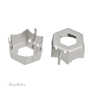 4699 Оправа для ювелирного кристалла Prismatic Hexagon Fancy Stone 20х22,9 мм, платина