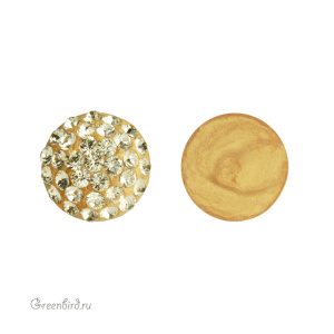 Swarovski 86601 Кабошон с кристальным паве 10 мм, жонкиль (#213), 1 шт.