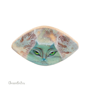 Юралга Норд: Авторский кабошон, ручная роспись (#JN2-11)