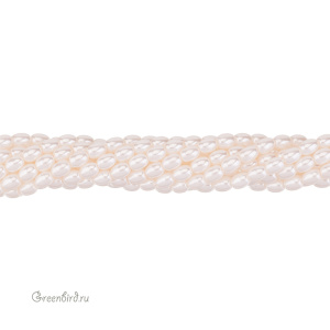 Жемчуг "Майорка" рис 5х4 мм, кремовый, нить (#Maj-88)