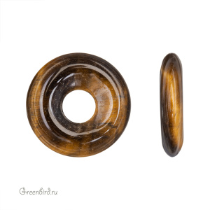 Бусины-бублики "Donut Bead", тигровый глаз, 1 шт. (#DNT-02)