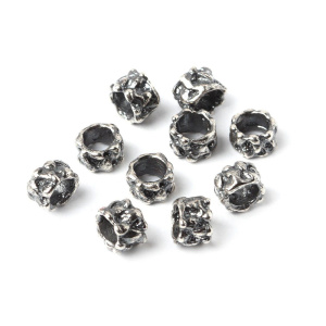 "Мхи и травы", бусина-шарм, ант. серебро, 1 шт (#С2878)