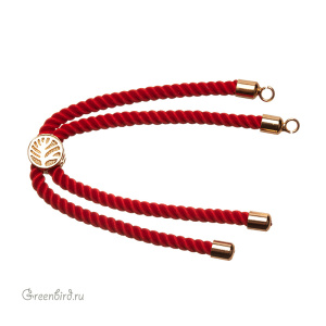 Основа-шнур для браслета, красный,  золото, 1 шт. (#SVA-CORD-01G)