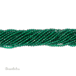 Бусины граненые рондели "Мини", ярко-зелёный, круглые, нить (#SVAB-R2003)