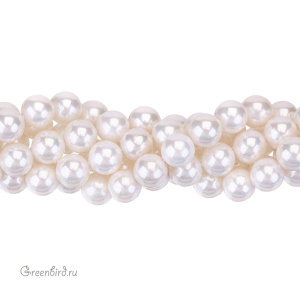 Жемчуг "Майорка" 10 мм, белый, нить (#Maj-61)