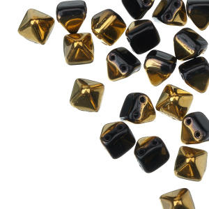Pyramid 6mm, Amber/Jet, 20 шт. (#26441JT)