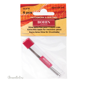 Стержни 0,9 мм для механического карандаша Bohin, графит (#087986)