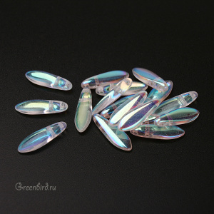 Dagger 2 отверстия 5x16mm, Crystal AB, 1 шт. (#X00030)