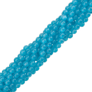 Бусины "Кошачий глаз" 8 мм, синий, нить (#CN-BEAD-016)