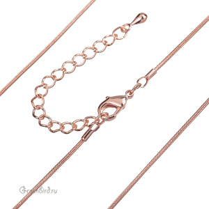 Цепочка с замочком 43 см, розовое золото, 1 шт. (9B442), Корея