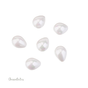 Жемчуг "Майорка" капля 18 x 14 мм, белый, 1 шт (#SV1701-9035)