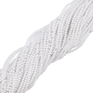Жемчуг 4 мм, пластик, белый, нить (#CN-PRL-012)