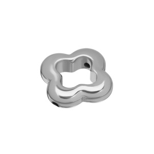 Бусина Геметин "Четырехлистник" 16 мм, цвет: серебристый, 1 шт (#SV-HMT-135)