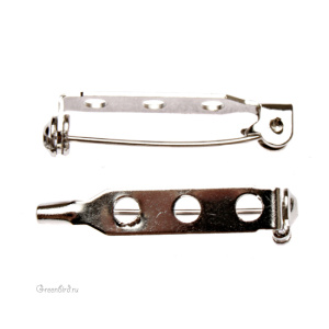 Основа для броши 26 мм, серебро, 1 шт. (#BP0414S)