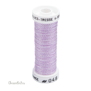 Металлизированная нить Tresse #4 AVAS, сиреневый AB, 10 м (#4-048)