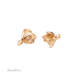 Бейл с фианитами "Тюльпан", золото, 1 шт. (#SVA-BAIL-42LG)