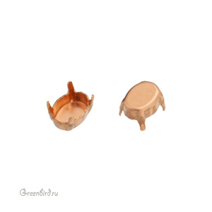 4120 Закрытая оправа без отверстий для ювелирного кристалла Oval Fancy Stone 8х6 мм, томпак