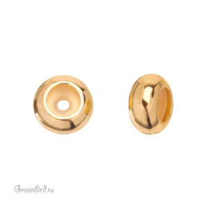 Стоппер для цепочек 6 мм, золото, 1 шт. (#SVA-BASE-2501G)