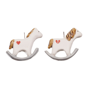 Подвеска "Лошадка-качалка", керамика, 1 шт. (#KLKV-CRM-08)