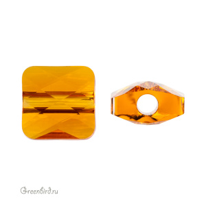 Swarovski 5053 Бусина Мини Квадрат 6 мм, танжерин (#259), 1 шт.