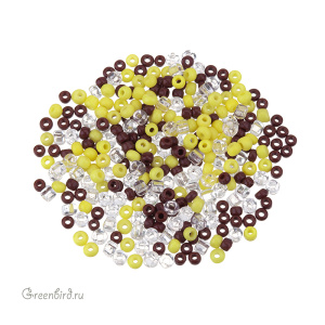 Винтажный бисер, микс, Yellow/Brown/Cr (#MIX04)