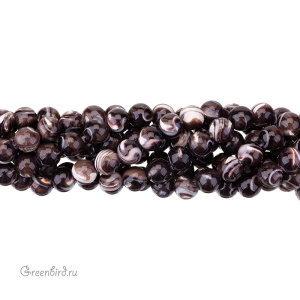 Бусины круглые 8 мм, шоколадный перламутр, нить (#SVA-PRL-296)