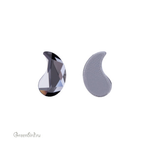 Swarovski 2365 Термостразы Пейсли Y 6х3,7 мм, серебряная ночь (#001SINI), 1 шт.