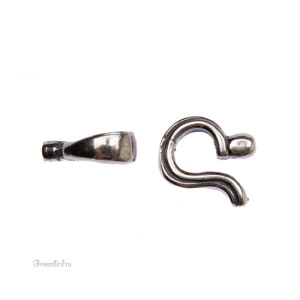 JBB Замок-крючок "Завиток", ант. серебро (J154-00)