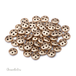 Quadra Lentil 4 отверстия 6mm, Matte Metallic Flax, 5 гр (#K0171JT)