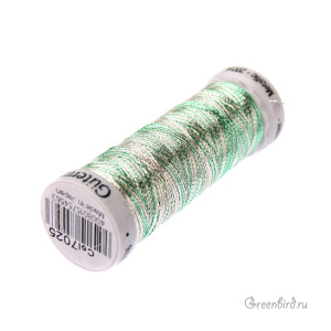 Металлизированная нить Gutermann, серебро/голубой лед (#7025)
