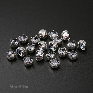 53200 Chaton Montees SS16 (4мм) в оправе, серебро – Silver Night (#001SINI)