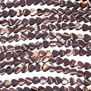 Бусины-сердечки 6 мм, шоколадный перламутр, 1 шт. (#SVA-PRL-016)