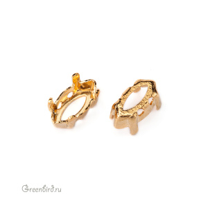 4228 Оправа для Navette Fancy Stone 8х4 мм, томпак/золото