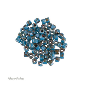 Matubo 3 Cut, 6/0, TURQUOISE BLUE - TRAVERTINE DARK, 10 гр (#63030-86805)