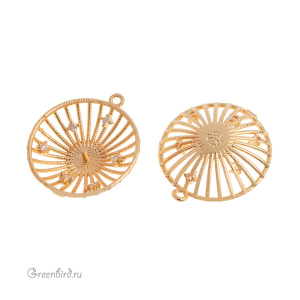 Подвеска для вклеивания с фианитами "Звездный атлас", золото, 1 шт. (#SVA-FIAN-800G)