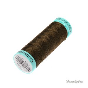 Шелковая нить Gutermann R753, 30м, темный хаки (#531)