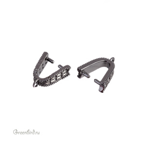 Бейл с фианитами "Лента", gunmetal, 1 шт. (#SVA-BAIL-45T)